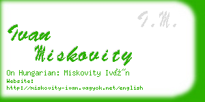 ivan miskovity business card